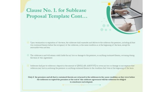 Sublease Agreement Clause No 1 For Sublease Proposal Template Cont Ppt Professional Guidelines PDF