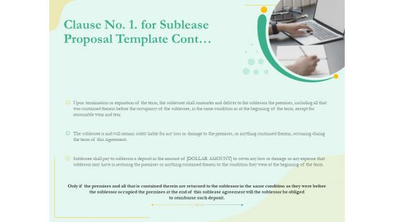 Sublease Agreement Clause No 1 For Sublease Proposal Template Cont Ppt Professional Guidelines PDF Sublease Agreement Clause No 1 For Sublease Proposal Template Cont Ppt Professional Guidelines PDF