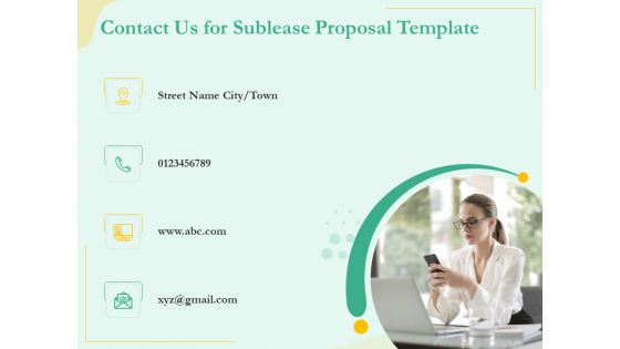 Sublease Agreement Contact Us For Sublease Proposal Template Ppt Ideas Graphics Template PDF