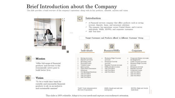 Subordinated Loan Funding Brief Introduction About The Company Ppt Outline Clipart PDF Subordinated Loan Funding Brief Introduction About The Company Ppt Outline Clipart PDF