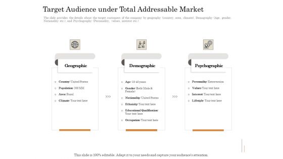 Subordinated Loan Funding Target Audience Under Total Addressable Market Ppt Show Master Slide PDF