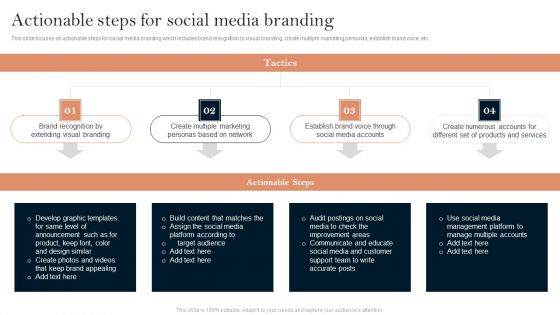 Successful Branding Technique For Electronic Commerce Corporation Actionable Steps For Social Media Branding Elements PDF Successful Branding Technique For Electronic Commerce Corporation Actionable Steps For Social Media Branding Elements PDF