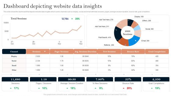 Successful Branding Technique For Electronic Commerce Corporation Dashboard Depicting Website Data Insights Microsoft PDF