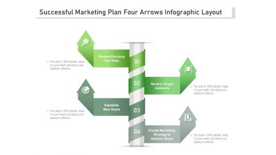 Successful Marketing Plan Four Arrows Infographic Layout Ppt PowerPoint Presentation File Designs PDF