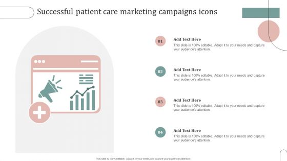 Successful Patient Care Marketing Campaigns Icons Mockup PDF