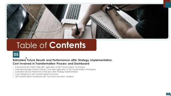 Successful Quality Assurance Transition Techniques To Enhance Product Quality Ppt PowerPoint Presentation Complete Deck With Slides Slide31
