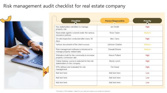 Successful Risk Administration Risk Management Audit Checklist For Real Estate Company Structure PDF