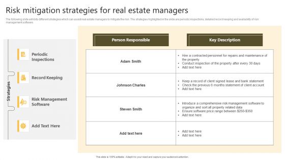 Successful Risk Administration Risk Mitigation Strategies For Real Estate Managers Brochure PDF