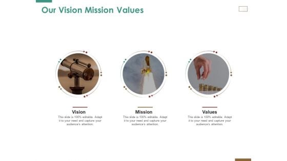 Successful Strategy Implementation Process Organization Our Vision Mission Values Background PDF