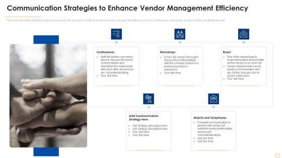 Successful Vendor Management Approaches To Boost Procurement Efficiency Communication Strategies Graphics PDF