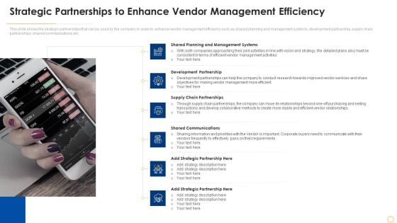 Successful Vendor Management Approaches To Boost Procurement Efficiency Strategic Partnerships To Enhance Pictures PDF
