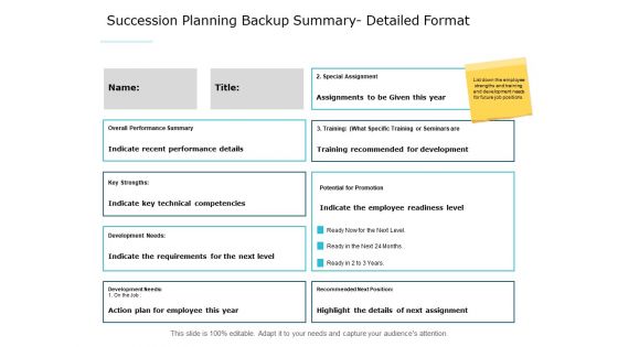 Succession Planning Backup Summary Detailed Format Ppt PowerPoint Presentation Infographic Template Structure Succession Planning Backup Summary Detailed Format Ppt PowerPoint Presentation Infographic Template Structure