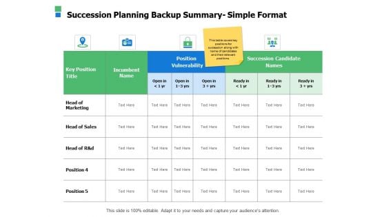 Succession Planning Backup Summary Simple Format Ppt Powerpoint Presentation Styles Visuals Succession Planning Backup Summary Simple Format Ppt Powerpoint Presentation Styles Visuals
