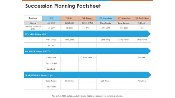 Succession Planning Factsheet Ppt PowerPoint Presentation Portfolio Icons PDF