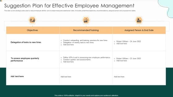 Suggestion Plan For Effective Employee Management Sample PDF Suggestion Plan For Effective Employee Management Sample PDF