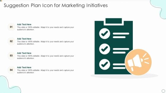 Suggestion Plan Icon For Marketing Initiatives Themes PDF