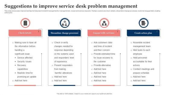 Suggestions To Improve Service Desk Problem Management Designs PDF Suggestions To Improve Service Desk Problem Management Designs PDF