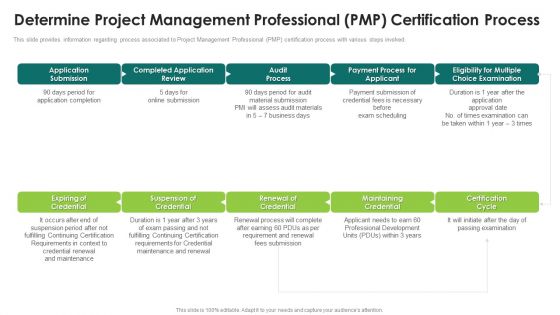 Suitability Standard Pmp Analysis It Determine Project Management Professional Pmp Certification Process Clipart PDF