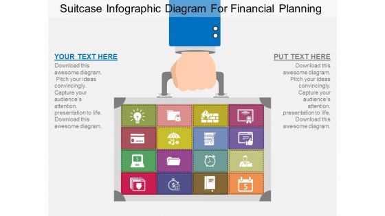 Suitcase Infographic Diagram For Financial Planning Powerpoint Template