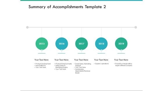 Summary Of Accomplishments Template Five Years Ppt PowerPoint Presentation Icon Guide