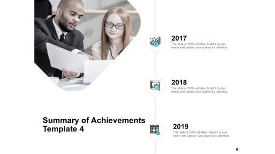 Summary Of Achievements Ppt PowerPoint Presentation Complete Deck With Slides