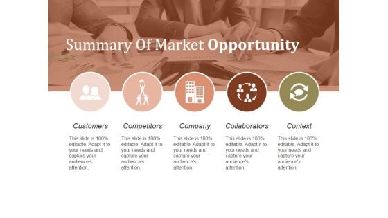 Summary Of Market Opportunity Ppt PowerPoint Presentation Show