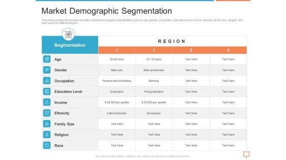 Summary Of Regional Marketing Strategy Market Demographic Segmentation Diagrams PDF