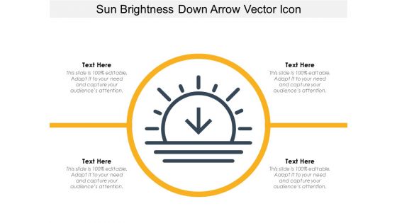 Sun Brightness Down Arrow Vector Icon Ppt PowerPoint Presentation File Graphics Template PDF