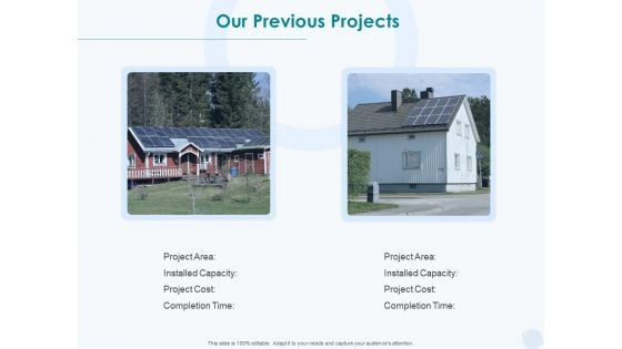 Sun Energy Dealing Our Previous Projects Ppt Slides Vector PDF