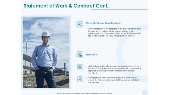 Sun Energy Dealing Statement Of Work And Contract Cont Ppt Slides Design Inspiration PDF