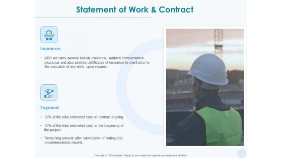 Sun Energy Dealing Statement Of Work And Contract Ppt Summary Deck PDF