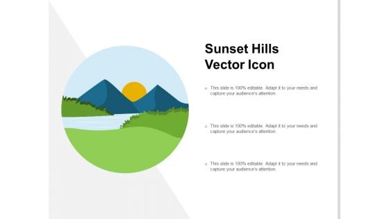 Sunset Hills Vector Icon Ppt PowerPoint Presentation Ideas Professional
