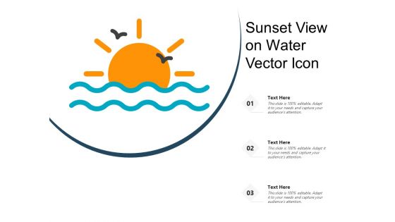 Sunset View On Water Vector Icon Ppt PowerPoint Presentation File Graphics Design PDF