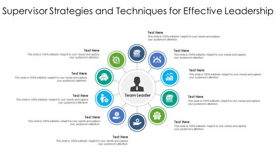 Supervisor Strategies And Techniques For Effective Leadership Ppt PowerPoint Presentation Slides Design Ideas PDF