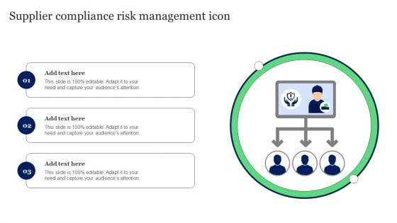 Supplier Compliance Risk Management Icon Ppt Slides Graphics Template PDF