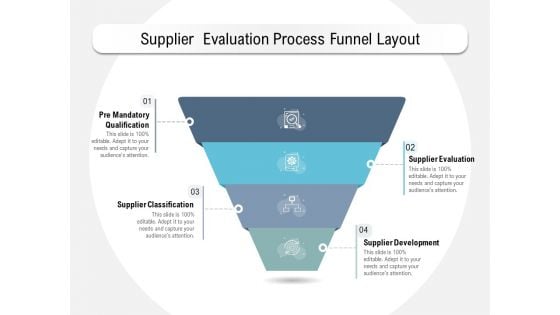 Supplier Evaluation Process Funnel Layout Ppt PowerPoint Presentation Model Inspiration