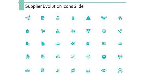 Supplier Evolution Icons Slide Marketing Ppt PowerPoint Presentation Infographics Guidelines