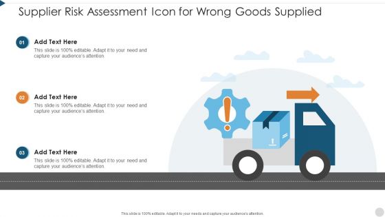 Supplier Risk Assessment Icon For Wrong Goods Supplied Demonstration PDF