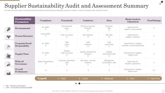 Supplier Sustainability Audit And Assessment Summary Download PDF