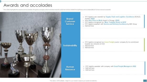 Supply Chain And Logistics Company Profile Awards And Accolades Download PDF Supply Chain And Logistics Company Profile Awards And Accolades Download PDF