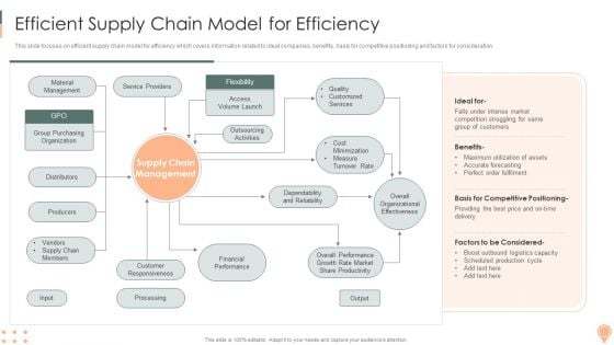 Supply Chain Approaches Efficientsupply Chain Model For Efficiency Sample PDF