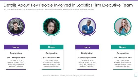 Supply Chain Logistics Fundraising Pitch Deck Details About Key People Involved In Logistics Download PDF