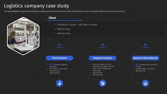 Supply Chain Solutions Business Outline Logistics Company Case Study Graphics PDF