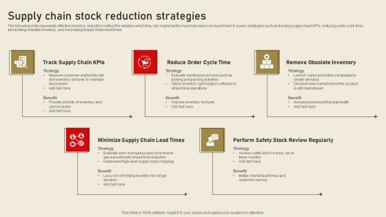 Supply Chain Stock Reduction Strategies Portrait PDF