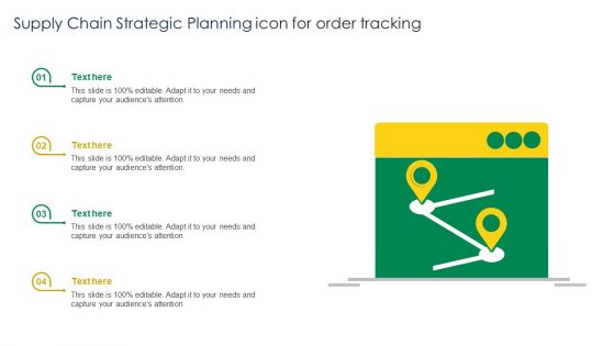 Supply Chain Strategic Planning Icon For Order Tracking Designs PDF