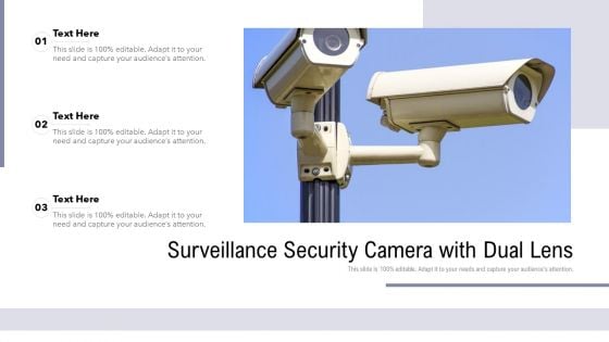 Surveillance Security Camera With Dual Lens Ppt PowerPoint Presentation Gallery Examples PDF