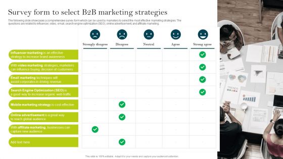 Survey Form To Select B2B Marketing Strategies Ppt PowerPoint Presentation File Example File PDF