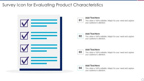 Survey Icon For Evaluating Product Characteristics Designs PDF