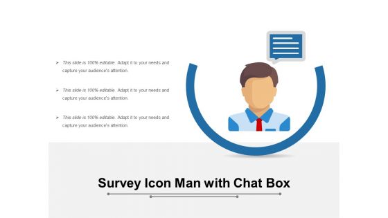 Survey Icon Man With Chat Box Ppt PowerPoint Presentation Infographics Aids PDF