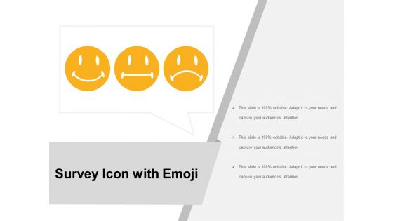 Survey Icon With Emoji Ppt PowerPoint Presentation Infographic Template Inspiration PDF